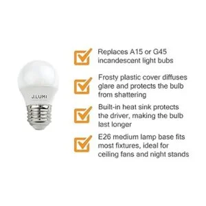 J.LUMI Bombilla LED A15 bombillas de 5 W bombillas