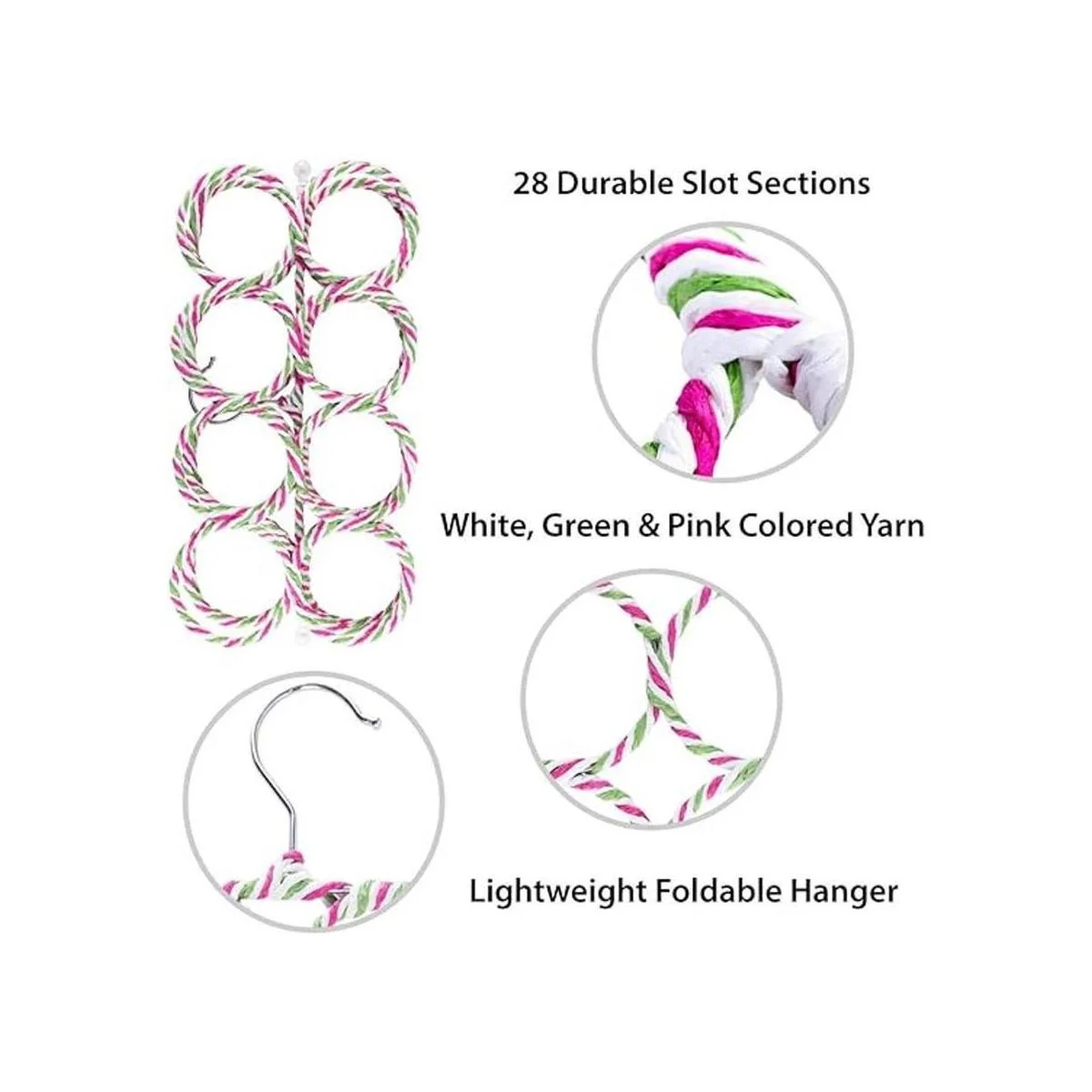 Colgador plegable de 28 ranuras en forma de anillo para