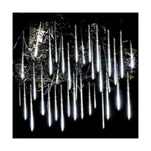 Luces de lluvia blancas 8 tubos de 30 centímetros 144