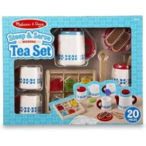 Melissa Doug 22 piezas Steep y Serve Juego de té de_1