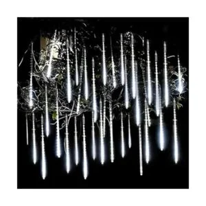 Luces de lluvia blancas 8 tubos de 30 centímetros 144
