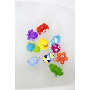 Lote de 10 juguetes de baño divertidos Nuby con personajes_6
