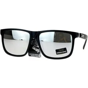 Locs Mirrored Lens Gangster Gafas de sol rectangulares de_2