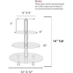 Soporte para panqués de 4 niveles redondo para bodas de