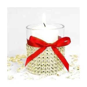 Gold Diamond Sparkling Rhinestone Mesh Ribbon for Event