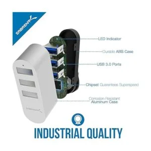 SABRENT Mini concentrador USB 3.0 de aluminio prémium de 3_5
