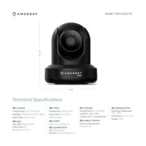 Amcrest ProHD 1080P Cámara WiFi de 2 MP 1920TVL para_3