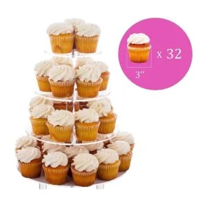 Soporte para panqués de 4 niveles redondo para bodas de