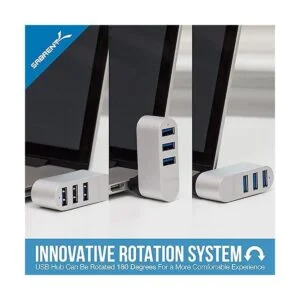 SABRENT Mini concentrador USB 3.0 de aluminio prémium de 3_4