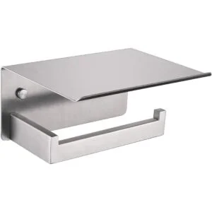 Soporte de papel higiénico con estante de teléfono de