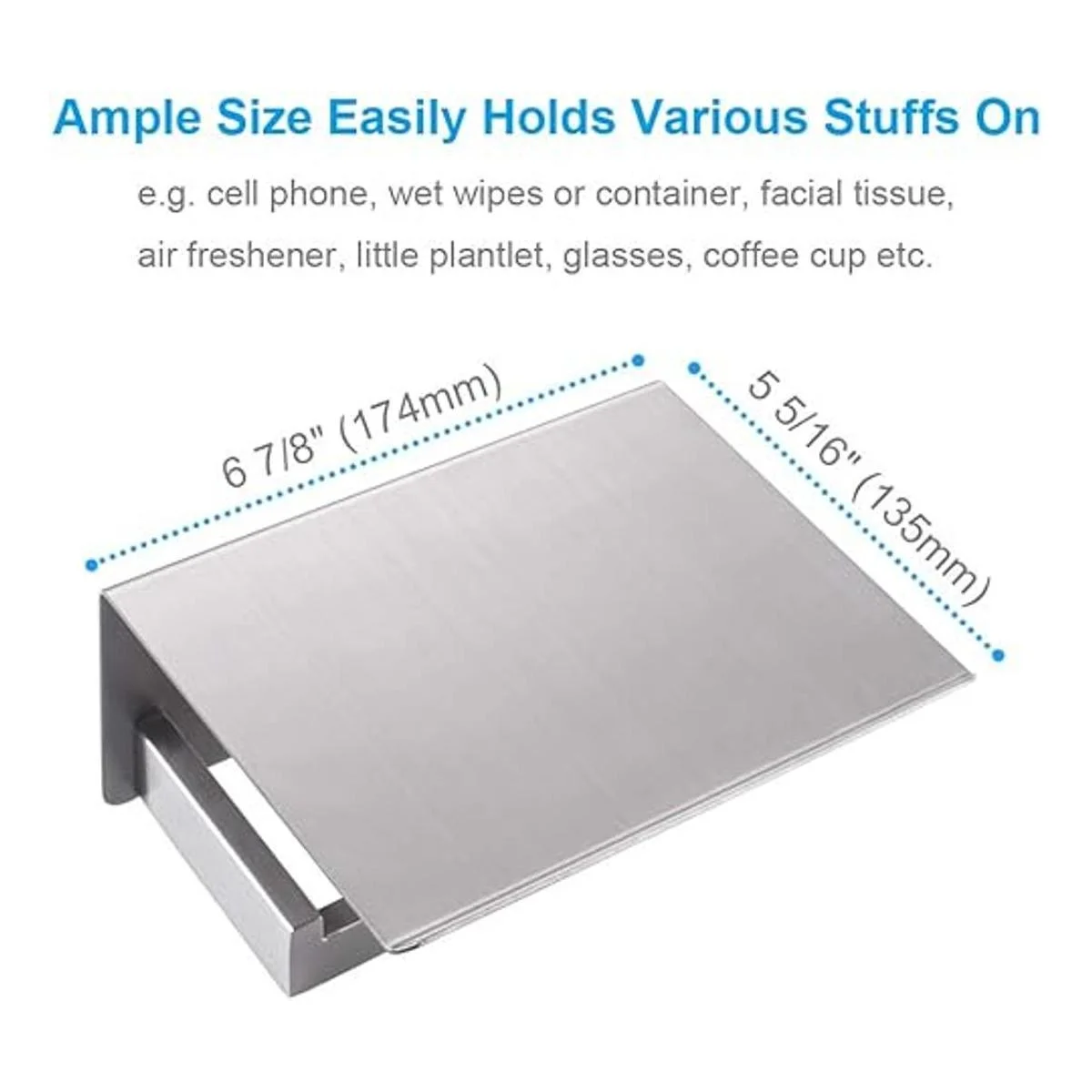 Soporte de papel higiénico con estante de teléfono de
