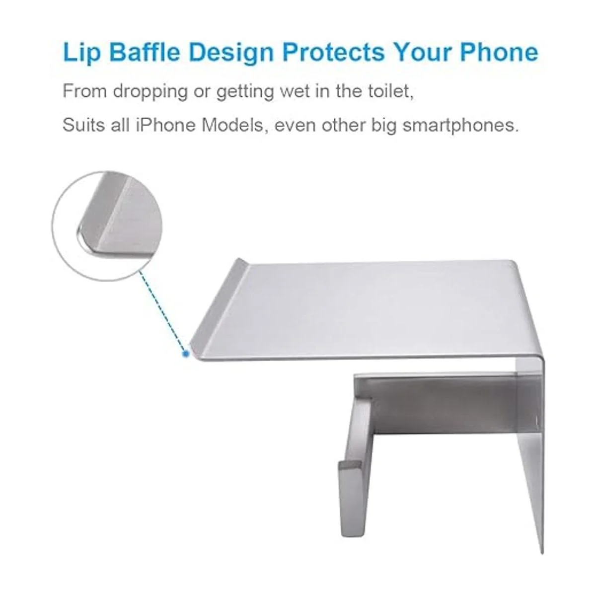 Soporte de papel higiénico con estante de teléfono de