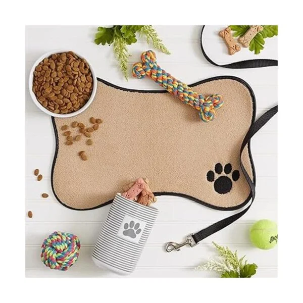 Bone Dry Comida bordada de microfibra con forma de gato_4