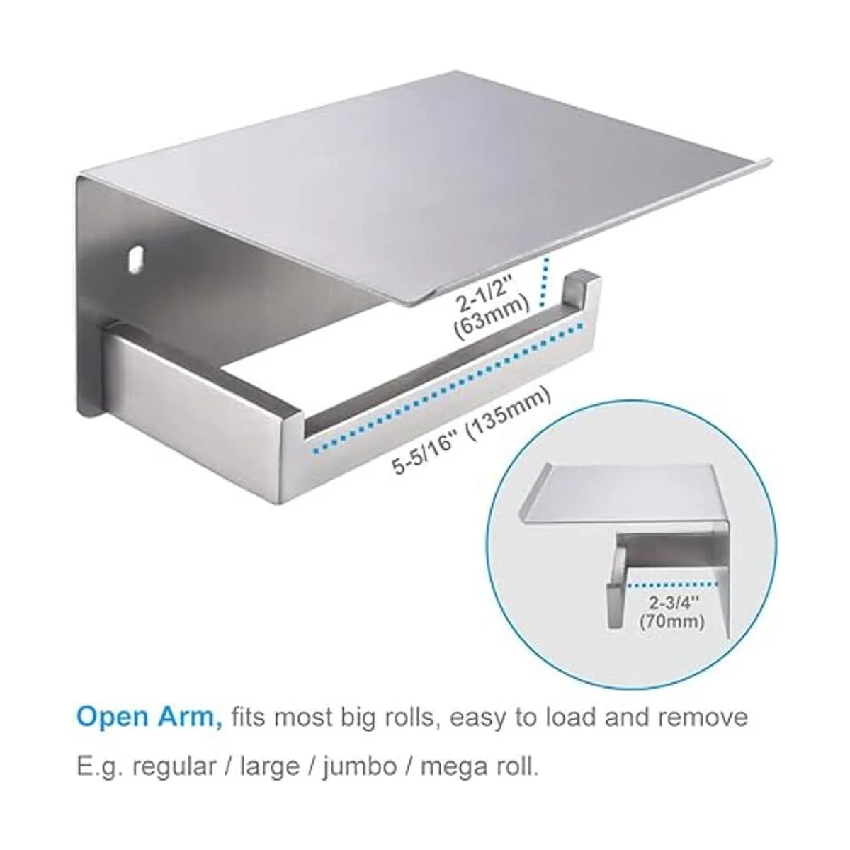 Soporte de papel higiénico con estante de teléfono de