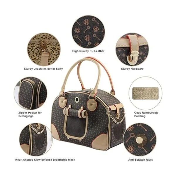 BETOP HOUSE Bolso de mano de piel sintética para perro