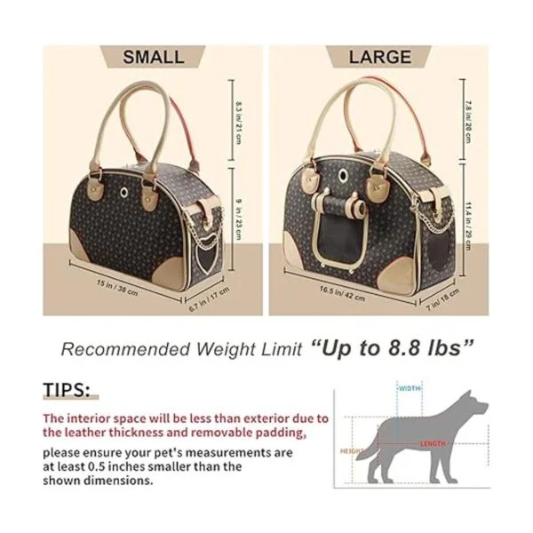 BETOP HOUSE Bolso de mano de piel sintética para perro