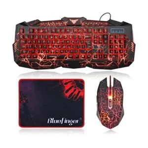 BlueFinger Combo de teclado y mouse retroiluminado para_1