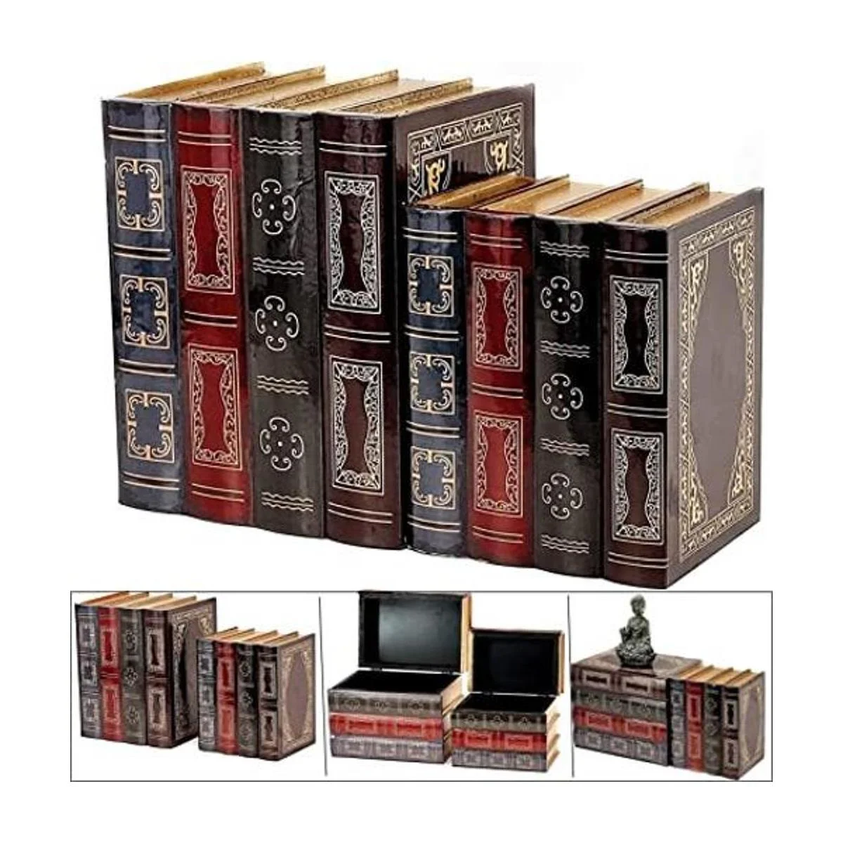 Bellaa 25419 Extremos de libros vintage almacenamiento_1