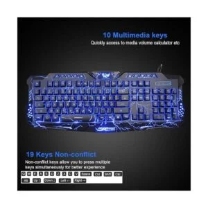BlueFinger Teclado y mouse para juegos USB con