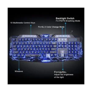 BlueFinger Teclado y mouse para juegos USB con
