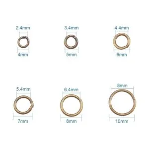 PandaHall Elite 730 anillos de latón abiertos sin soldar