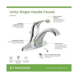 Symmons s6612 1.0 unidad centerset 1Handle baño llave_5