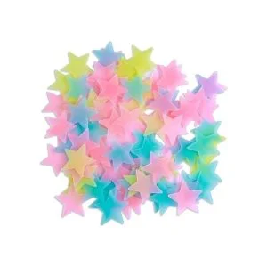 AM AMAONM 100 Pcs Colorful Glow in The Dark Luminous Stars_1