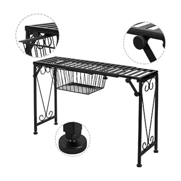 MyGift Estante organizador de metal negro sobre el_2