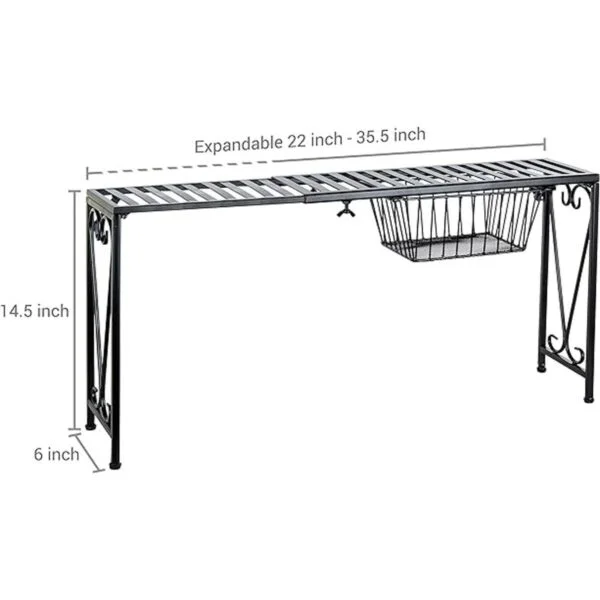 MyGift Estante organizador de metal negro sobre el_5