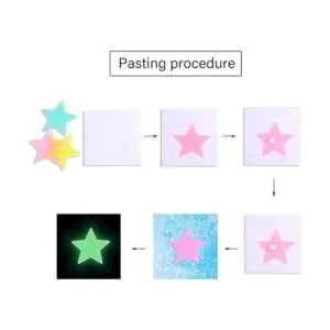 AM AMAONM 100 Pcs Colorful Glow in The Dark Luminous Stars_5
