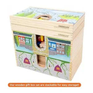 Orbrium Toys Set de tren de lujo de 52 piezas con 3_5