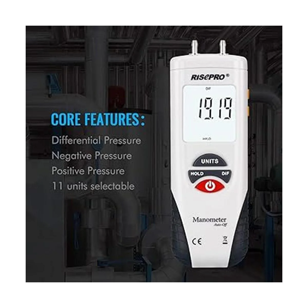 Risepro medidor digital de presión del aire y medidor de_2