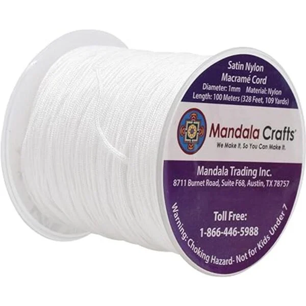 Mandala Crafts Cordón de satén de nailon hilo cola de_2