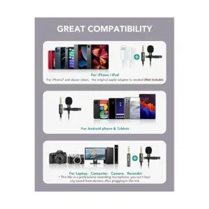 PoP voice Micrófono profesional de solapa Lavalier_3