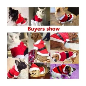 Idepet Disfraz de perro de Papá Noel ropa de Navidad para