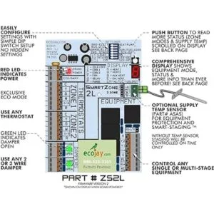 SmartZone2L Kit de control de 2 zonas con sensor de