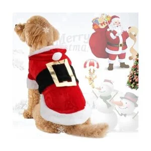 Idepet Disfraz de perro de Papá Noel ropa de Navidad para