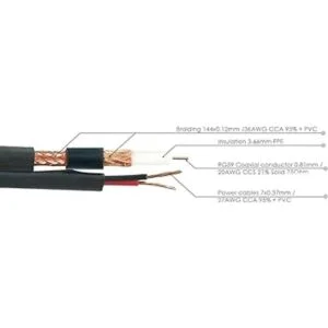 RG59 Cable coaxial siamés de 500 pies cable CCTV para_2