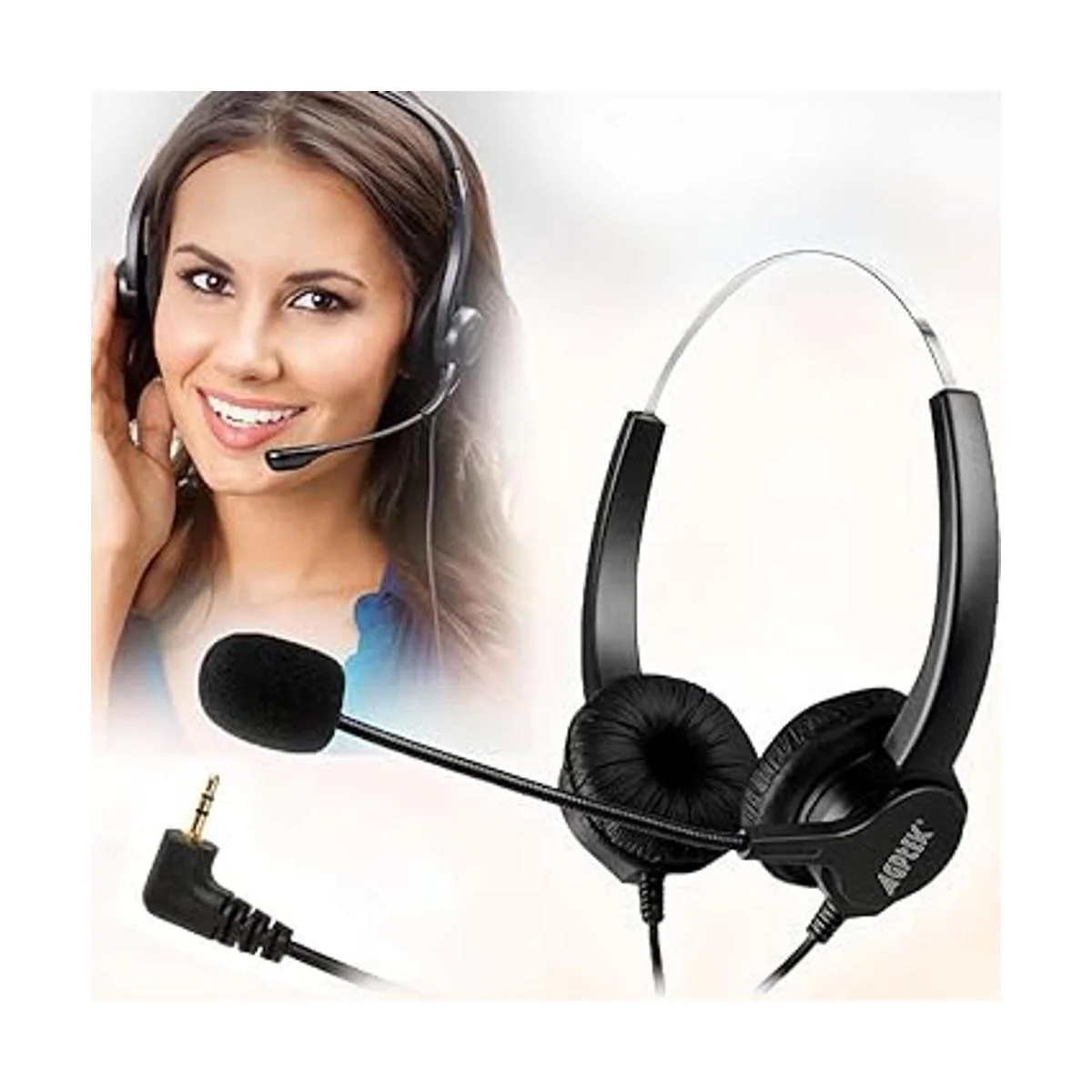 AGPtEK Auriculares de teléfono con centro de llamadas de