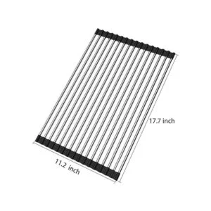 Escurreplatos plegable de acero inoxidable se enrolla