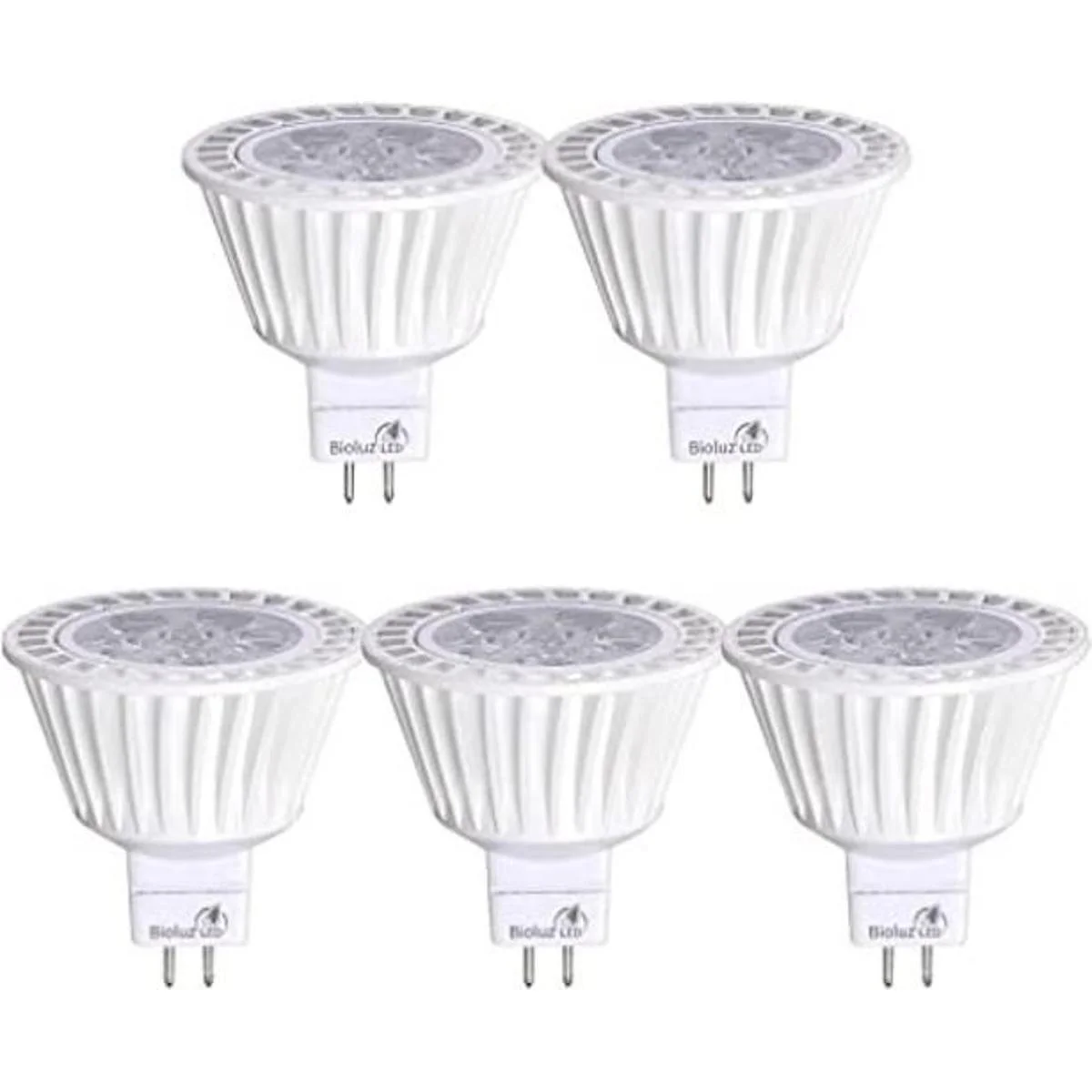 Bioluz Paquete de 5 bombillas LED MR16 regulables de 50
