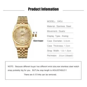 Fq043 Reloj de pulsera de cuarzo de acero inoxidable_2