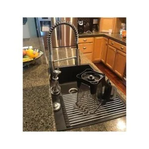 Escurreplatos plegable de acero inoxidable se enrolla