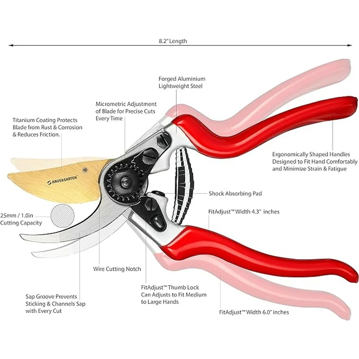 EnduroPRO Tijeras de podar de titanio las mejores_5