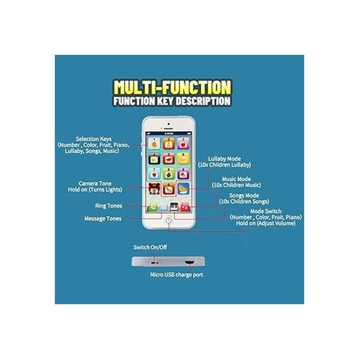 Celular de juguete IQ Toys recargable por USB_6