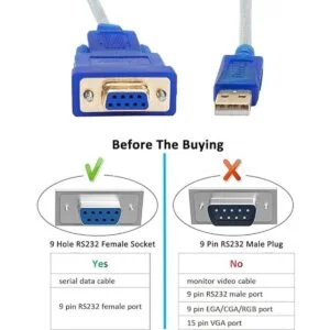 DTECH Cable adaptador de serie USB a RS232 DB9 hembra_5
