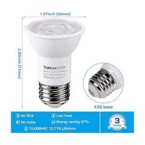 TORCHSTAR Bombillas LED PAR16 luz de punto regulable de_6