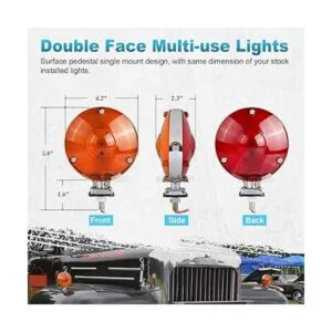 Partsam 2 luces LED redondas de doble cara de 4 pulgadas_2