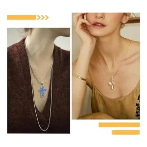 PH PandaHall 50 dijes de piedra de 10 colores con cruz de