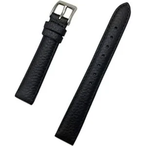 Correa de reloj de cuero genuino negro de 0.551 in_1